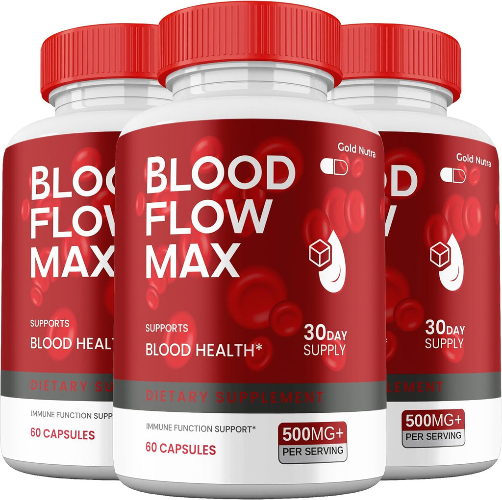 (Pack de 3) Blood Flow Max, Suplemento de Máxima Potencia, Cápsulas Oficiales Blood Flow Max Fórmula Avanzada Premium