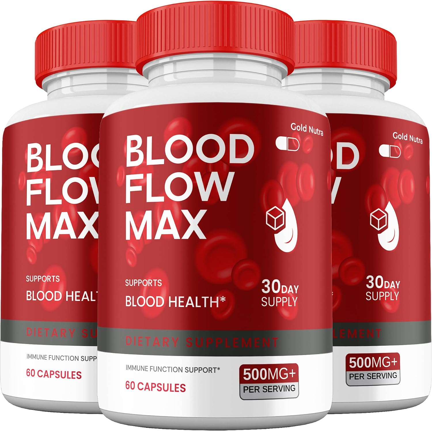 (Pack de 3) Blood Flow Max, Suplemento de Máxima Potencia, Cápsulas Oficiales Blood Flow Max Fórmula Avanzada Premium