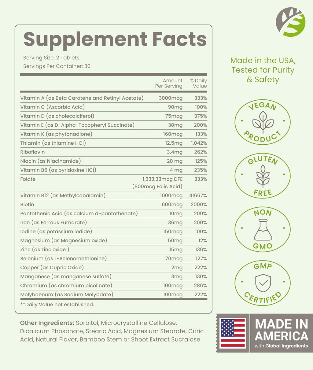 BariSlim Advanced Chewable Bariatric Multivitamin Tablets - Multivitamínico masticable para cirugía bariátrica (60 comprimidos, Sabor Berry Mix)