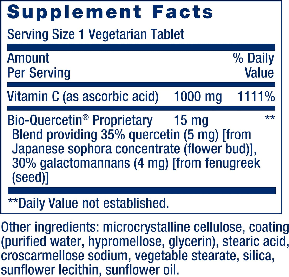 Life Extension Vitamina C y Bio-Quercetin® - 250 Comprimidos – Image 3
