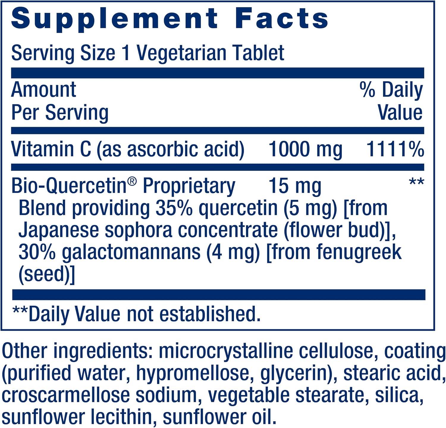 Life Extension Vitamina C y Bio-Quercetin® - 250 Comprimidos