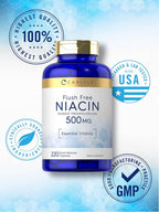 Carlyle Niacina Sin Rubor 500mg (400 mg Niacina + 100 mg Inositol) - 220 Cápsulas