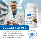 Vitaminerals 2BG+ B Complex Immune Support High Potency B Complex con Mezcla de Frutas y Verduras - 120 Cápsulas Vegetales