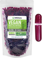 XPRS Nutra Cápsulas Vacías Tamaño 0 - 1000 Unidades - Cápsulas Veganas - Cápsulas de Celulosa Vegetal para Rellenar - Color Púrpura Zanahoria