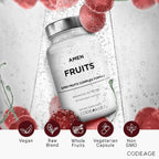 Amen Fruits, Suplemento Diario de Vitaminas con Más de 20 Extractos de Frutas Enteras - Multivitamínico Natural, Bayas, Antioxidantes, Polifenoles y Flavonoides - No-GMO - 90 Cápsulas