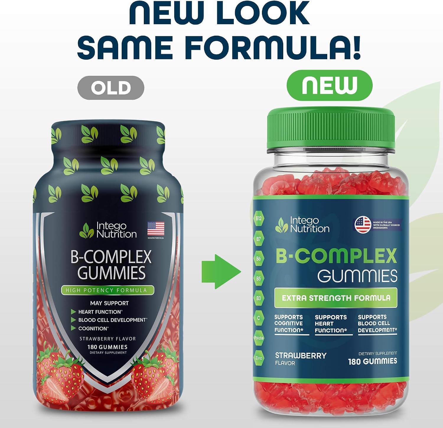 Complejo de Vitaminas B en Gominolas para Adultos, Sabor Fresa Natural, 180 Gomitas