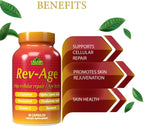 Rev-Age Suplemento de Reparación Celular con Vitamina C, Resveratrol y Astaxantina - 60 Cápsulas