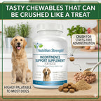 Nutrition Strength Suplemento para la Incontinencia en Perros, Apoyo Orgánico para el Control de la Vejiga, 120 Comprimidos Masticables
