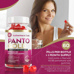 Panto Gold Vitamin B5 y Biotina Gummies para Piel, Cabello y Uñas