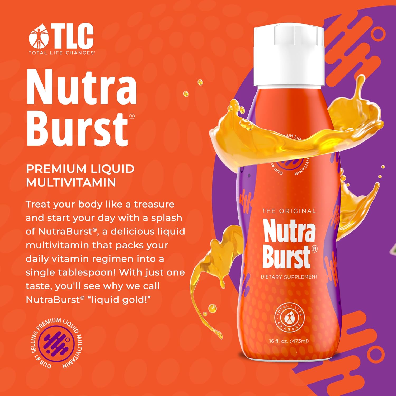 Total Life Changes NutraBurst - Multivitamínico Líquido, Apoyo Nutricional Diario, 473 ml
