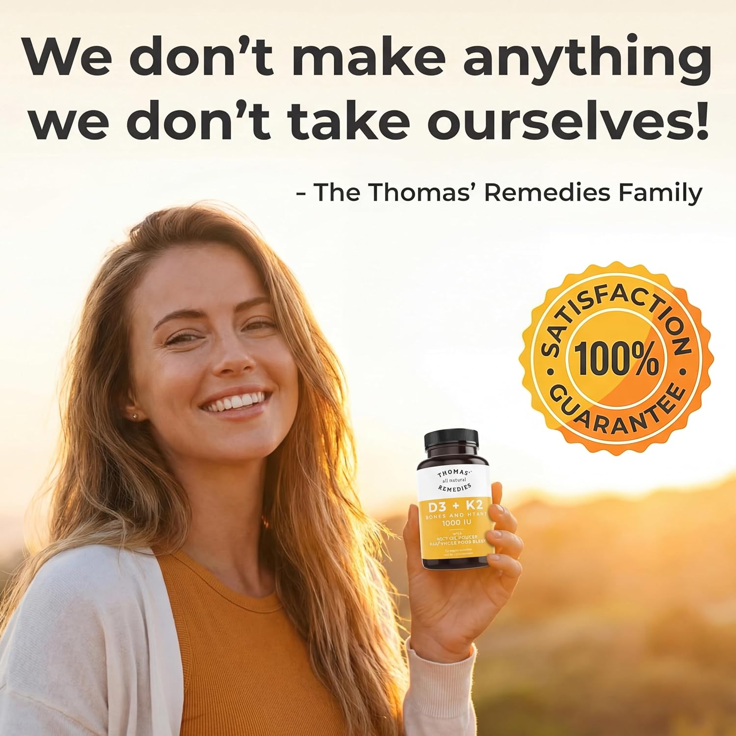Thomas' all-natural Remedies D3 + K2 con MCT Oil y Mezcla de Alimentos Integrales, 1000 UI D3, Vegano, 120 Cápsulas