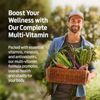 ForestLeaf Daily Vitamin Multivitamin for Men - Multivitamínico Diario para Hombres con Vitaminas y Minerales Esenciales | 60 Cápsulas Veganas