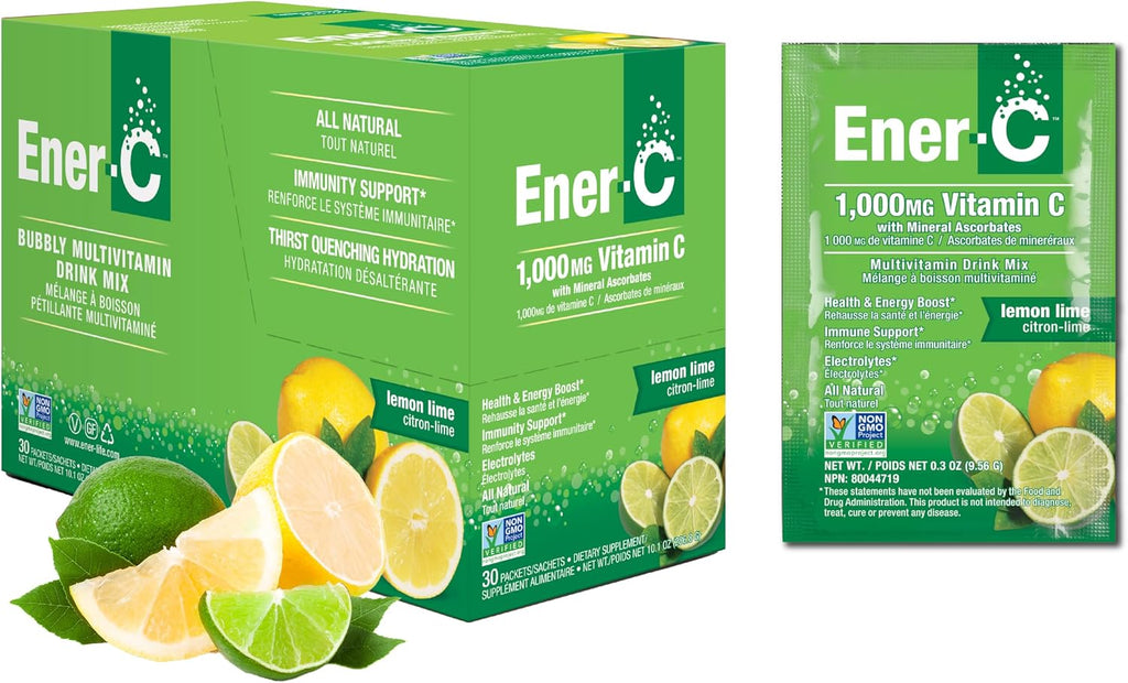 Ener-C Multivitamínico en Polvo - Sabor Limón-Lima, 30 Sobres