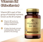 Solgar Vitamina B2 (Riboflavina) 100 mg, 100 Cápsulas