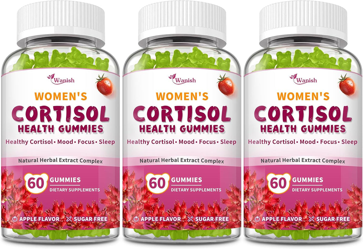 Gominolas de Cortisol para Mujeres - Wanish - Con Ashwagandha, Rhodiola Rosea, Magnesio Glicinato y L-Teanina - 180 – Image 1
