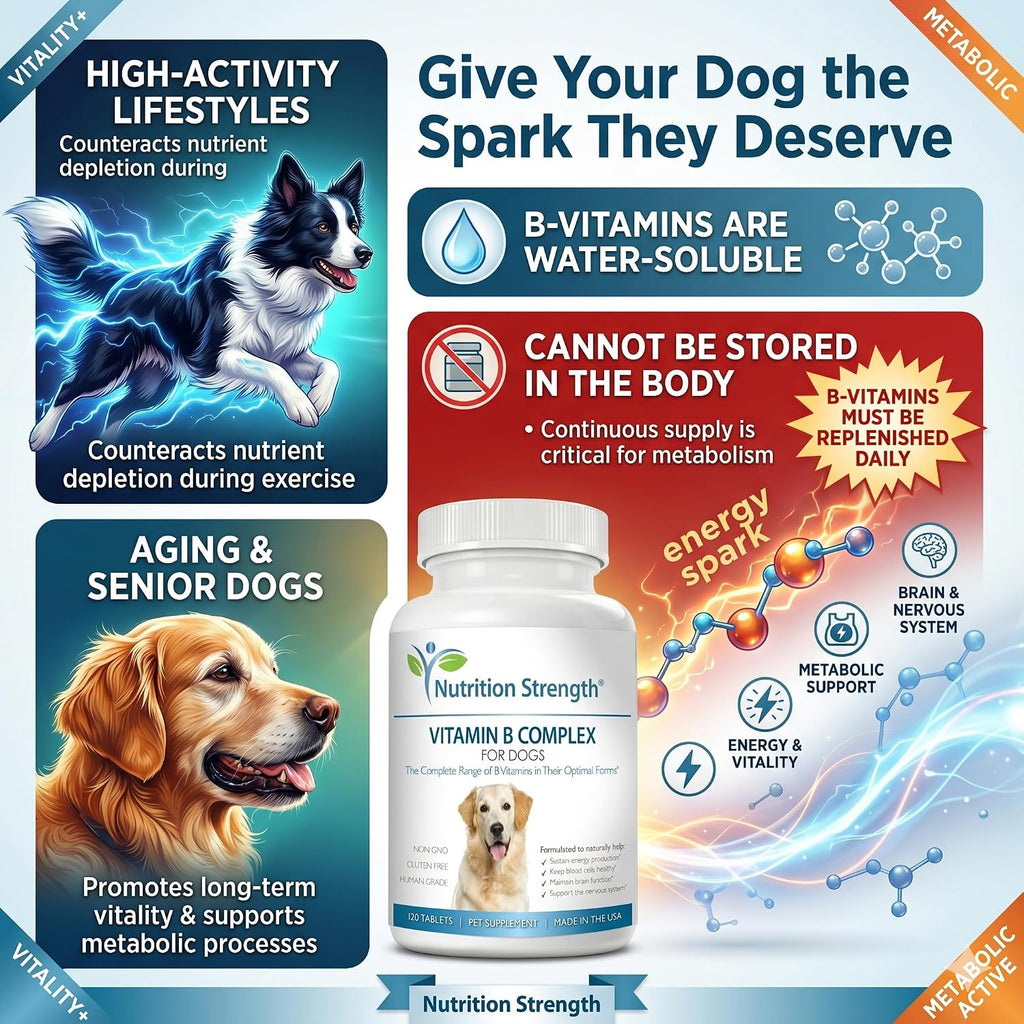 Nutrition Strength Complejo B para Perros, 120 Comprimidos Masticables