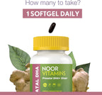 Noor Vitamins Vitaminas Prenatales Halal con DHA y Ácido Fólico - 1 Mes