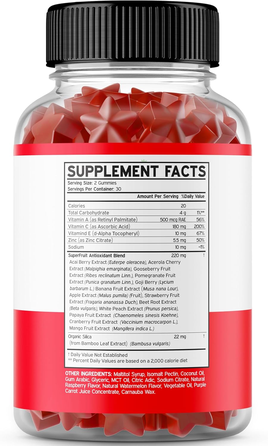 Fruit and Veggies Supplement (120 Gominolas) - Gominolas de Frutas y Verduras sin Azúcar para Adultos - Apoyo Inmunológico - No OGM, Vegano