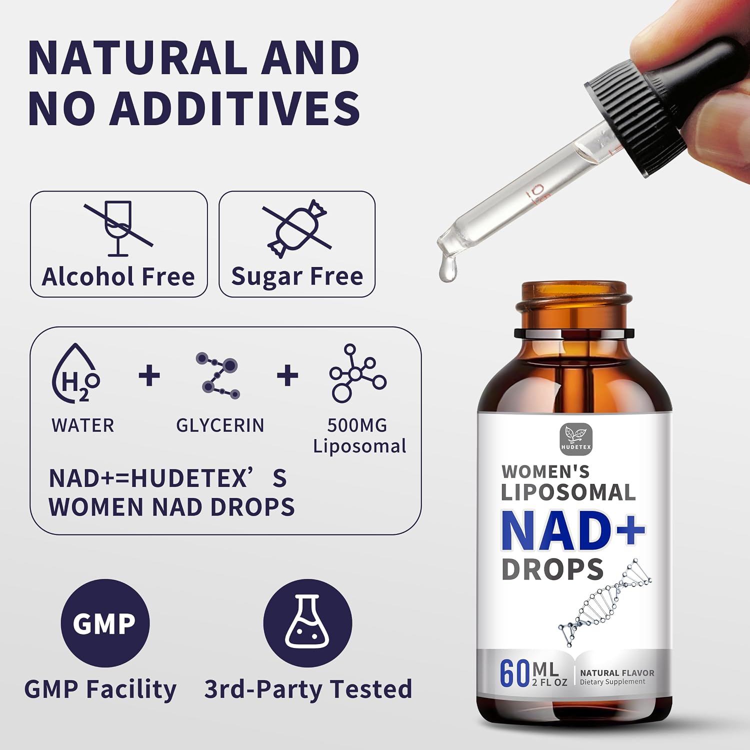 Women's NAD Liquid Supplement – 500mg Liposomal NAD – 3 Packs