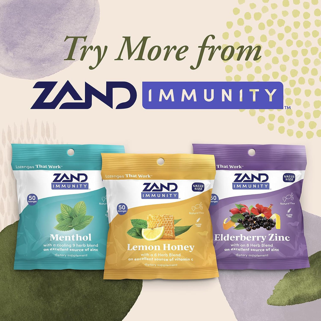 ZAND Immunity Lozenges de Miel y Limón con Vitamina C - 2 Paquetes de 50 Pastillas