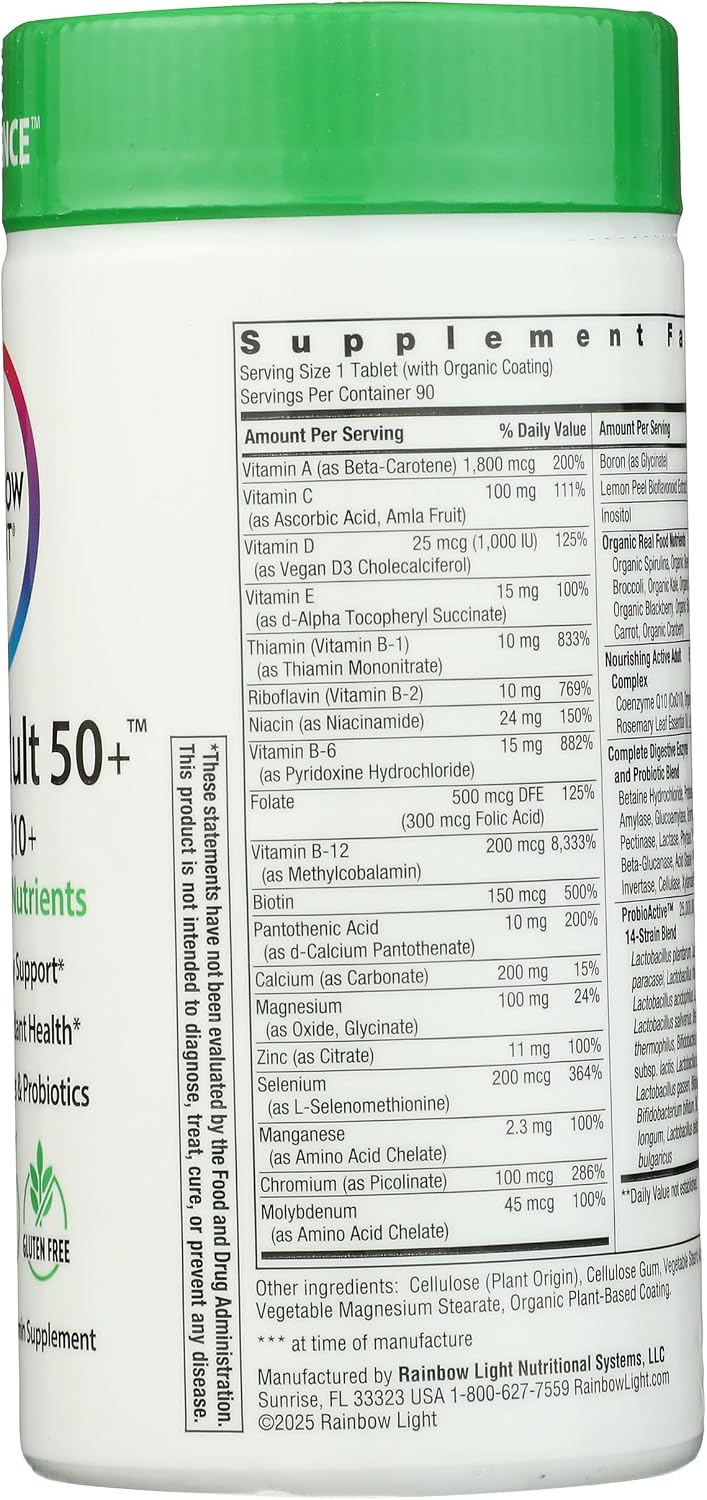 Rainbow Light Multivitamin for 50+ Adults - 90 Tablets