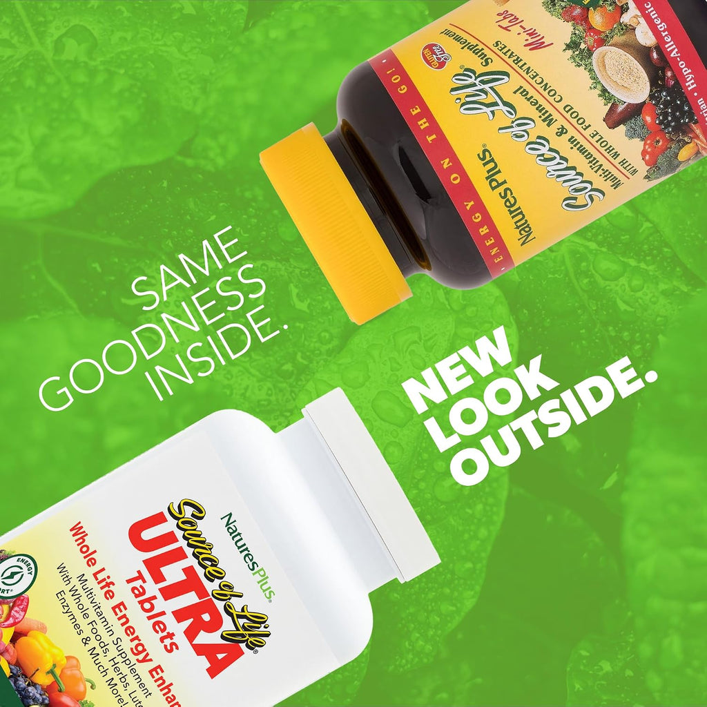 NaturesPlus Ultra Source of Life con Luteína - 180 Comprimidos - Multivitamínico con Alimentos Integrales