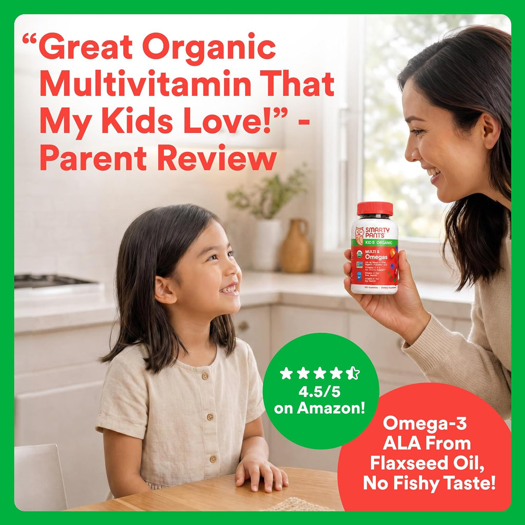 SmartyPants Multivitamínico Orgánico para Niños en Gomitas con Omega 3