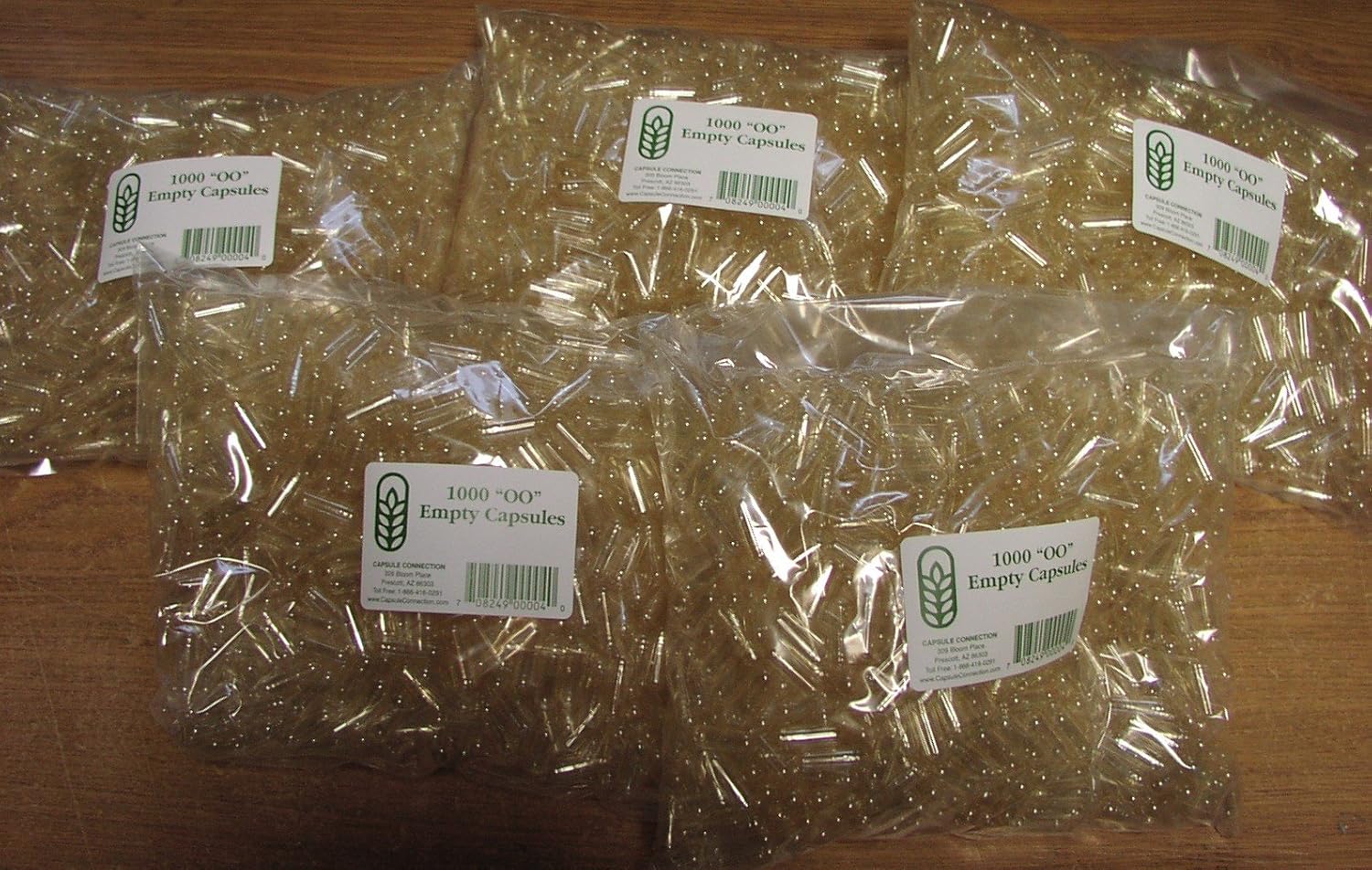 USA-made Capsule Connection 5000 Bulk Wholesale Empty Gelatin Capsules, 00 size
