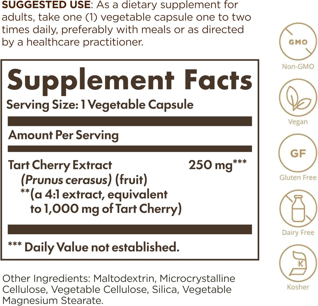 Solgar Cereza Ácida 1000 mg, 90 Cápsulas Vegetales