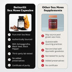 Better Alt Complejo de Sea Moss, Aceite de Semilla Negra, Ashwagandha, Bardana y Bladderwrack con Vitamina C y Pimienta Negra | 120 Cápsulas