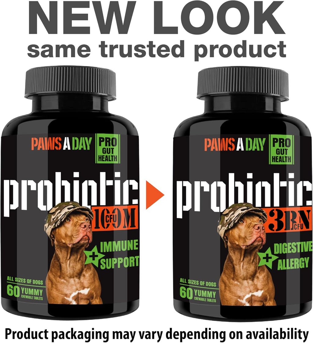 Probióticos para Perros - Alivio de Alergias y Picor - 3B UFC - 60 Masticables - Paws A Day