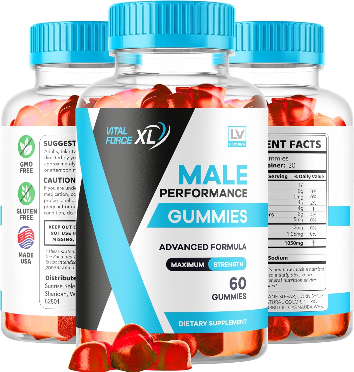 Vital Force XL Gummies - Multivitamínico para Hombres, 60 Gomitas