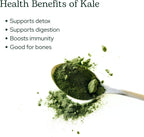 Eclectic Herb - Kale en polvo ecológico, superalimento verde con vitaminas y minerales, 90 g