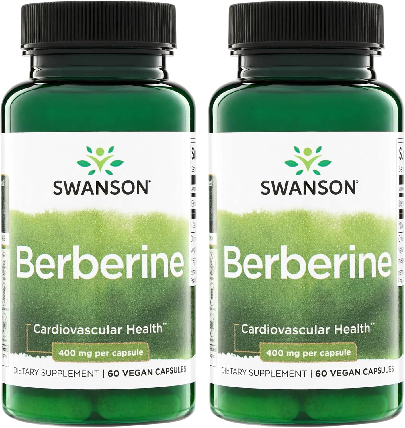 Swanson Berberine HCl 400 mg - 60 Cápsulas Veganas (Pack de 3)