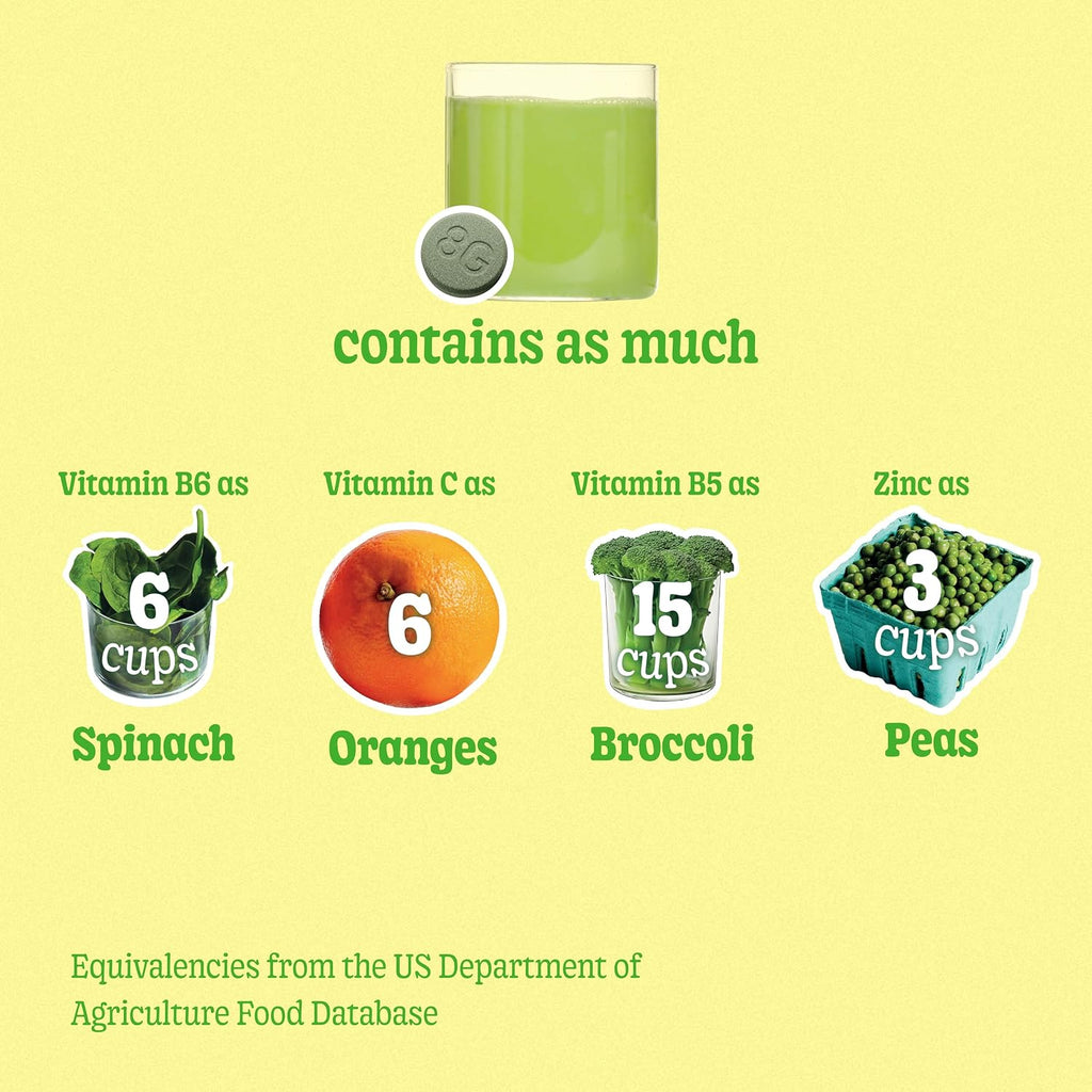 8Greens Daily Greens - Comprimidos Efervescentes de Vegetales Verdes con Aloe Vera, Sabor Limón-Lima, 30 Comprimidos