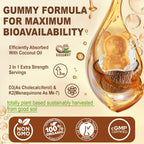 Vitamin D3 K2 Bear Gummies - Vitamina D3 5000 UI, K2 200 mcg + Calcio 600 mg para Adultos, Vegano, 60 Gominolas