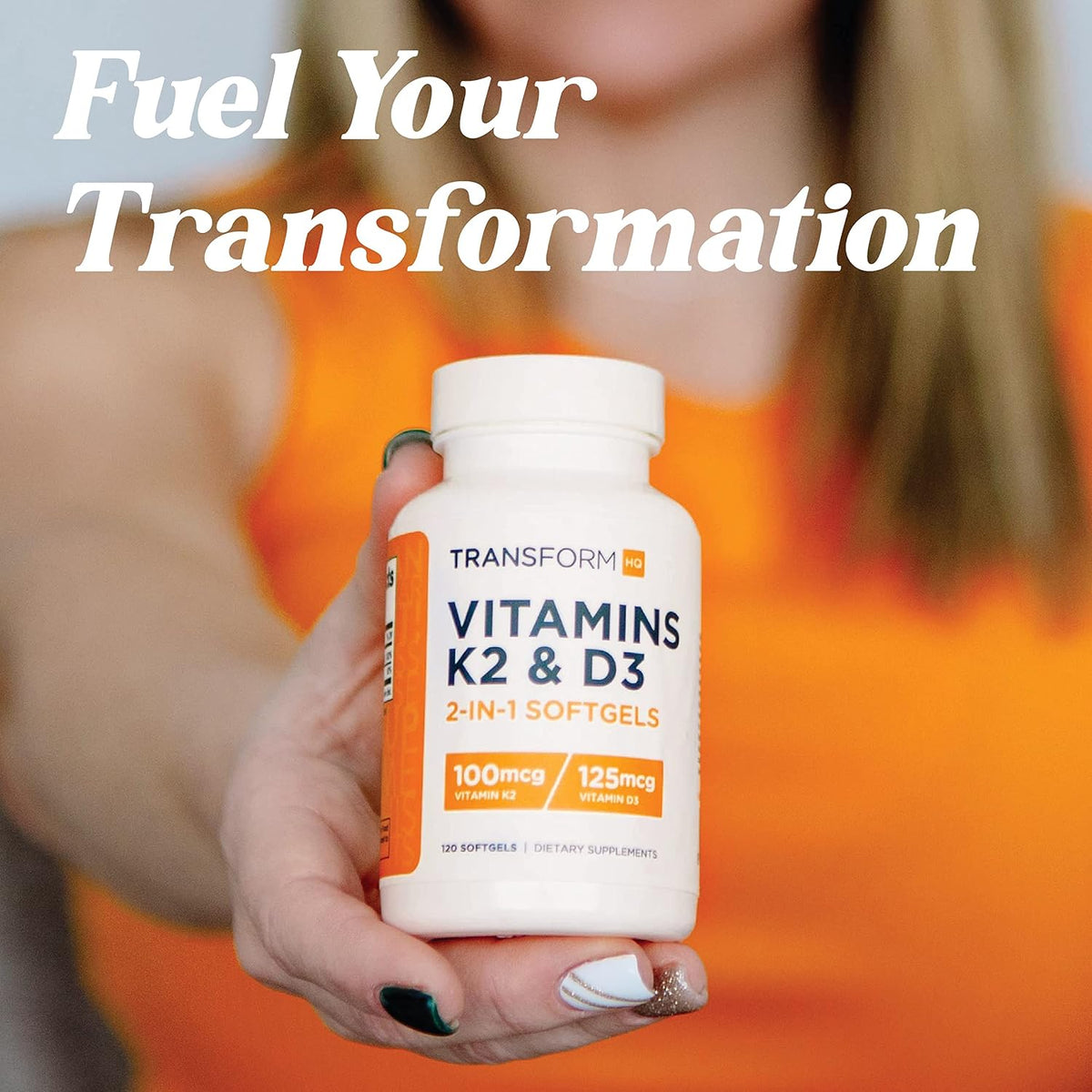 TransformHQ Vitamina K2 (MK-7) 100 mcg + Vitamina D3 5000 UI, 120 Cápsulas blandas - Sin gluten y no transgénico – Image 5