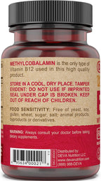 Deva Vitamina B12 Vegana de Disolución Rápida - 1000 mcg Metilcobalamina con Ácido Fólico y B6 - Sabor Limón - 90 Comprimidos