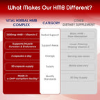 VITAL HERBAL Liposomal HMB con Vitamina D3 – Máxima Potencia – Apoya la Salud Muscular y el Cuerpo Activo