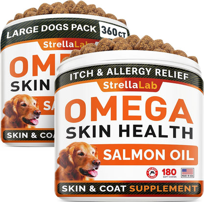 StrellaLab Omega 3 para Perros - 360 – Piel y pelaje: El omega 3 puede ayudar a mantener una piel sana y reducir – Image 1
