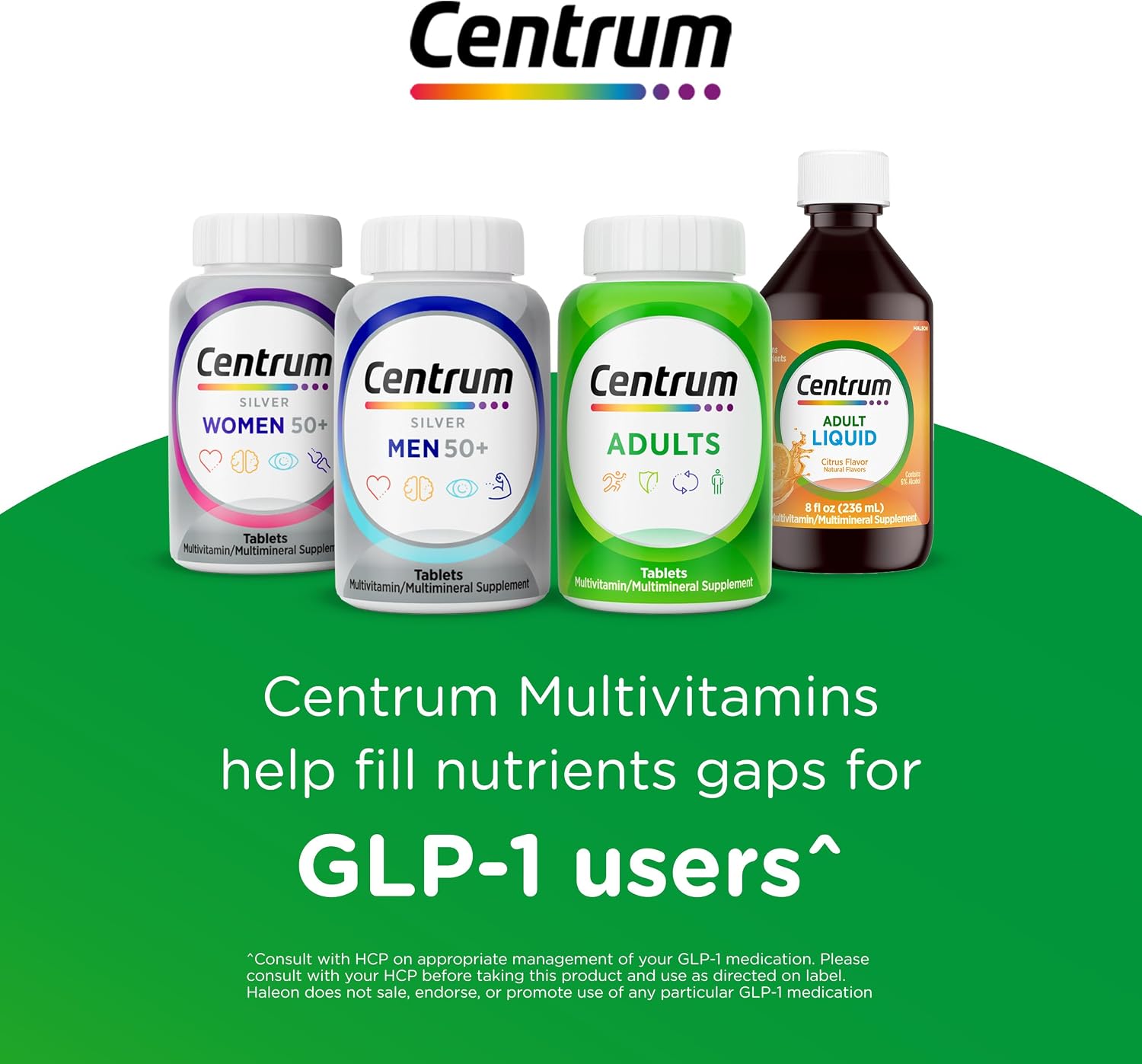 Centrum Silver Multivitamínico para Hombres Mayores de 50 Años con Vitamina D3, Vitaminas B y Zinc - 200 Comprimidos