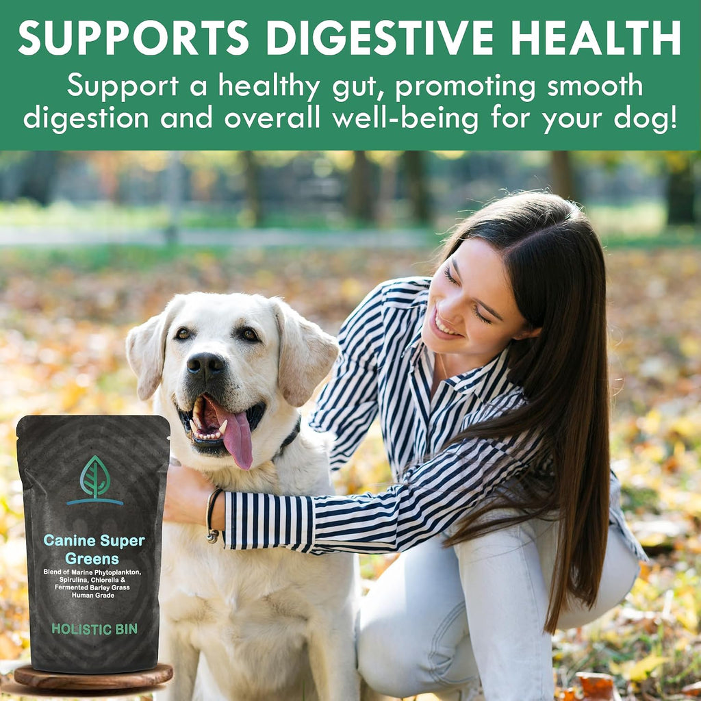 Holistic Bin Canine Super Greens - Complemento en polvo vegetal para perros (50g)