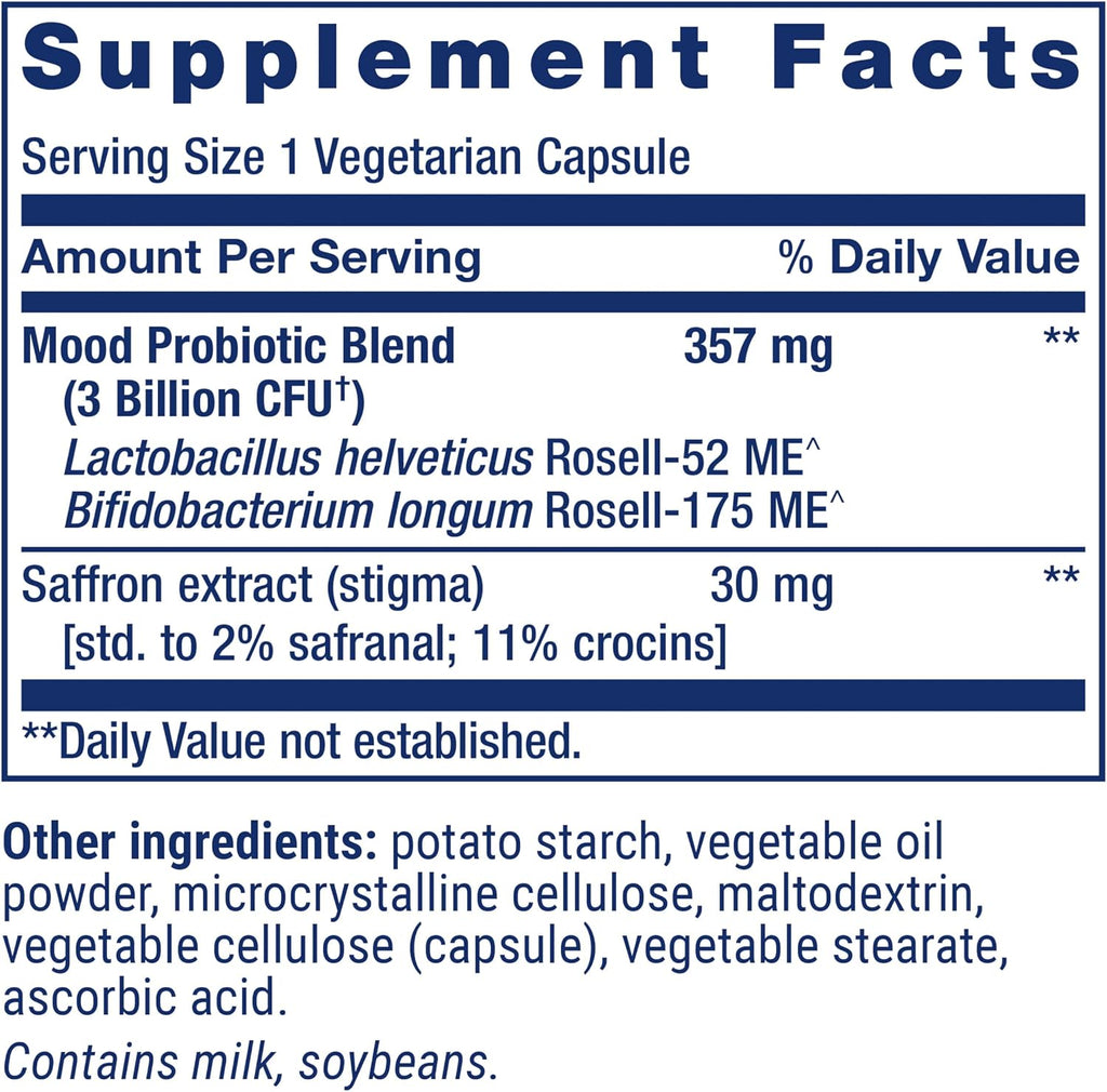 Life Extension FLORASSIST® Probiotic Mood Improve - Probiótico y Azafrán para el Estado de Ánimo