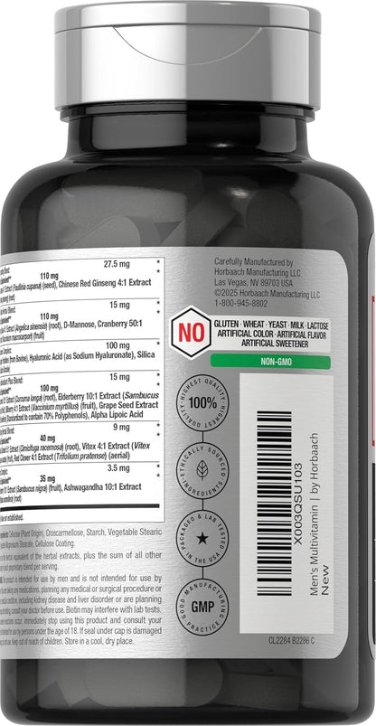 Horbäach Multivitamínico para Hombres 50+ | – Vitamina C: Contribuye a la protección de las células frente al daño – Image 4