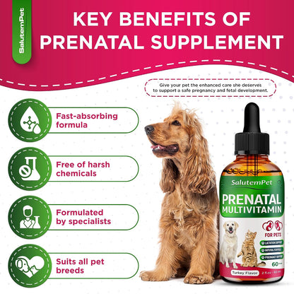 SalutemPet Vitaminas Prenatales para Perras y Gatas – Suplemento Multivitamínico Líquido – 60 ml – Image 7