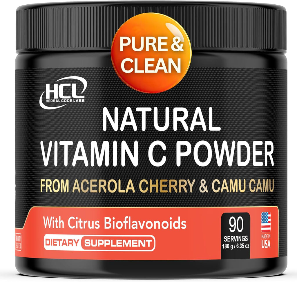 Vitamina C Natural de Acerola y Camu Camu en Polvo con Bioflavonoides - 90 Dosis