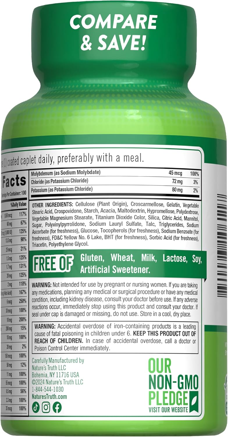 Nature's Truth ABC Complete Multivitamin - Multivitamínico Diario para Hombres y Mujeres - 100 Comprimidos