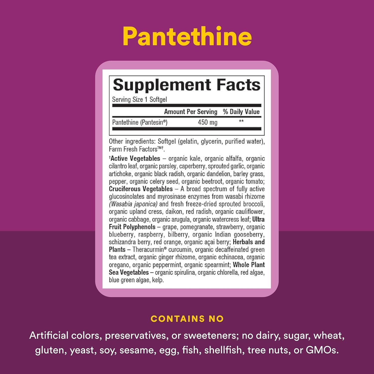 Natural Factors BioCoenzymated Pantethine - 60 Cápsulas Blandas
