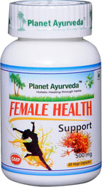 Planet Ayurveda Female Health Support - Suplemento Herbal para Mujeres con Ashok, Lodhra y Shatavari (Pack de 2, 60 Cápsulas Veganas cada una, 500 mg)