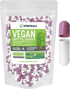 XPRS Nutra Cápsulas Vacías Tamaño 4 - 100 Unidades - Cápsulas Vegetales Pequeñas Transparentes
